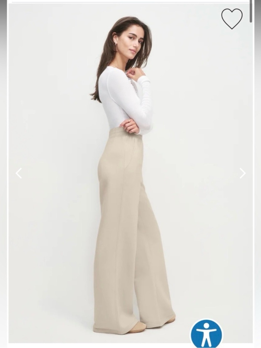 NWT Favorite Daughter Embroidered Wide Leg Sweatpant Stone sweatpants cream